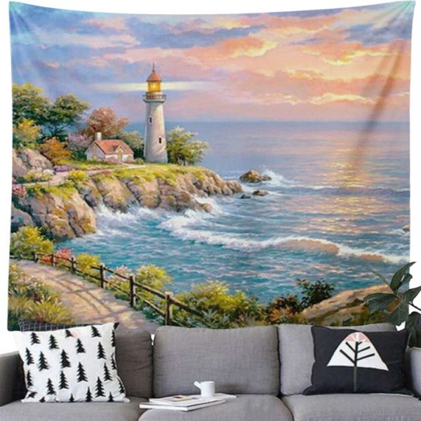 Seaside Lighthouse - 200*145cm - Printed Tapestry