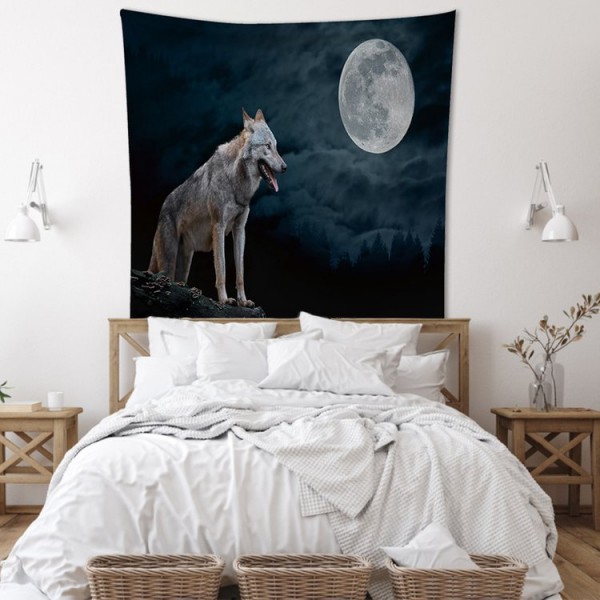 Moon Wolf - 200*145cm - Printed Tapestry