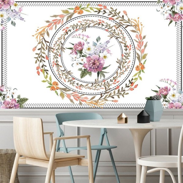 Wreath Flower - 145*130cm - Printed Tapestry