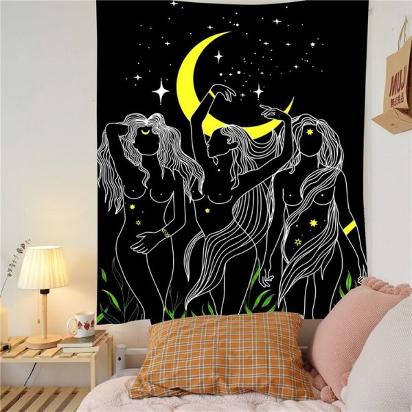 Moon Naked Girl - 145*130cm - Printed Tapestry