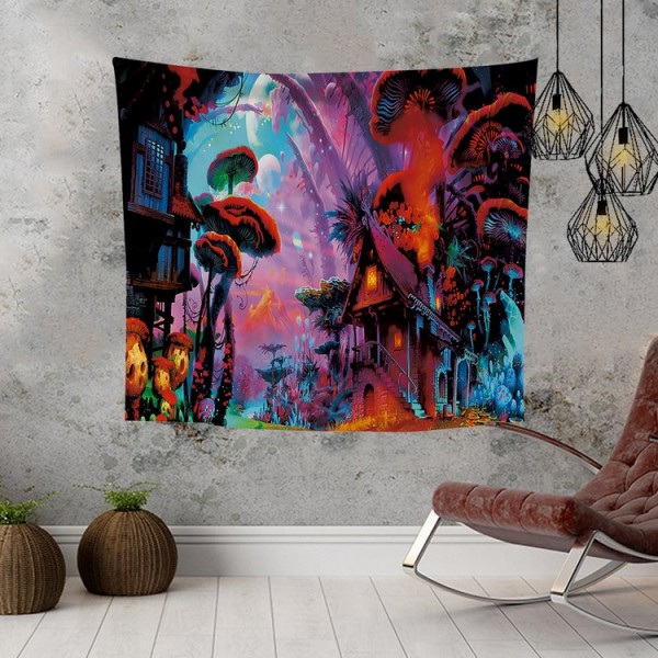 Red Mush Forest - 145*130cm - Printed Tapestry