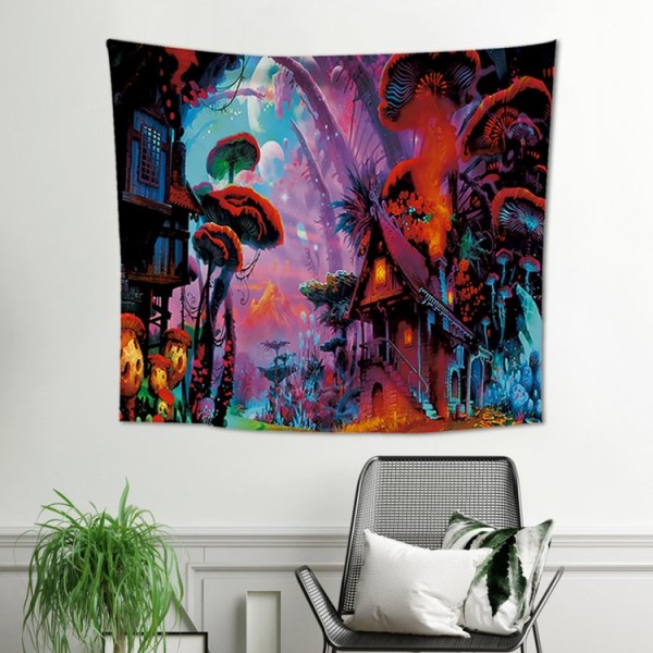 Red Mush Forest - 145*130cm - Printed Tapestry