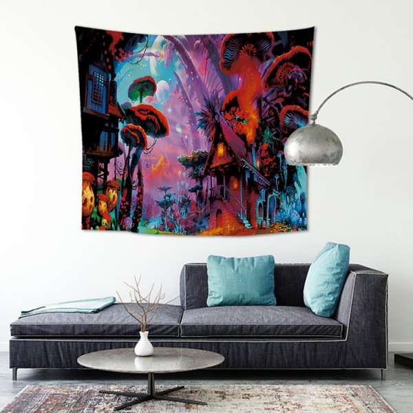 Red Mush Forest - 145*130cm - Printed Tapestry