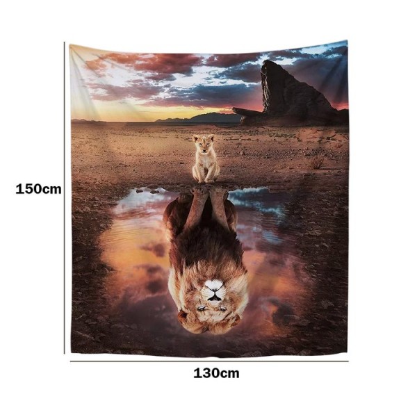 Lion Reflection - 130*145cm - Printed Tapestry