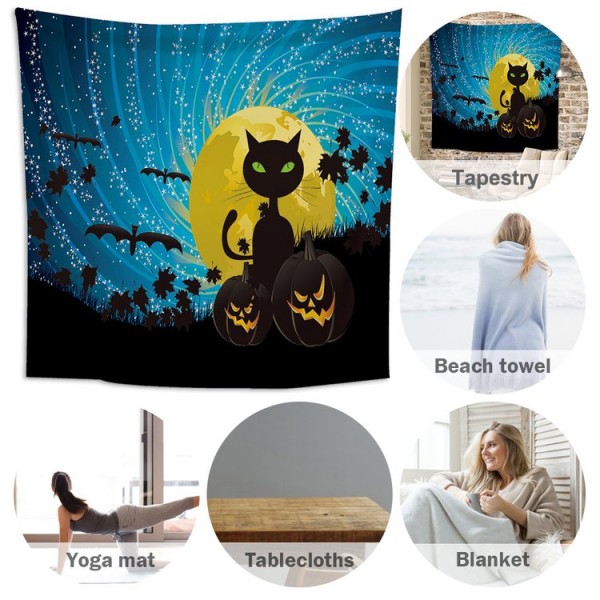 Halloween Cat - 145*130cm - Printed Tapestry
