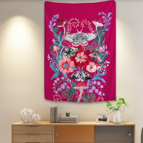 Moth Flower Yoga - 145*130cm - Printed Tapestry