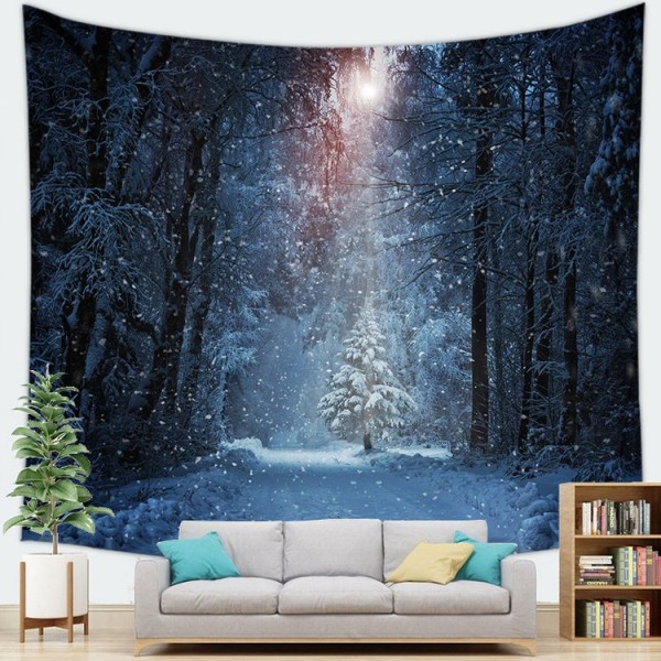 Fashionable Snow Night - 145*130cm - Printed Tapestry