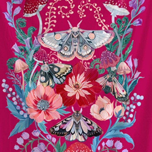Moth Flower Yoga - 145*130cm - Printed Tapestry