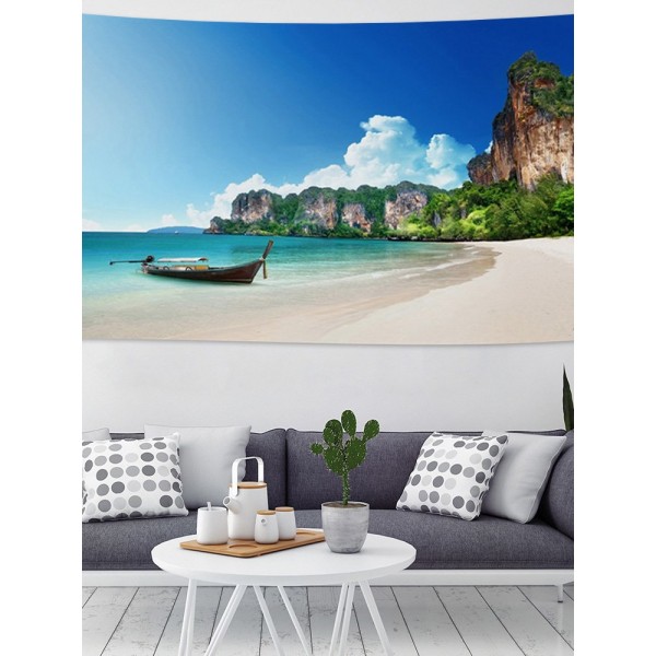 Island Boat  Camp - 145*130cm - Printed Tapestry