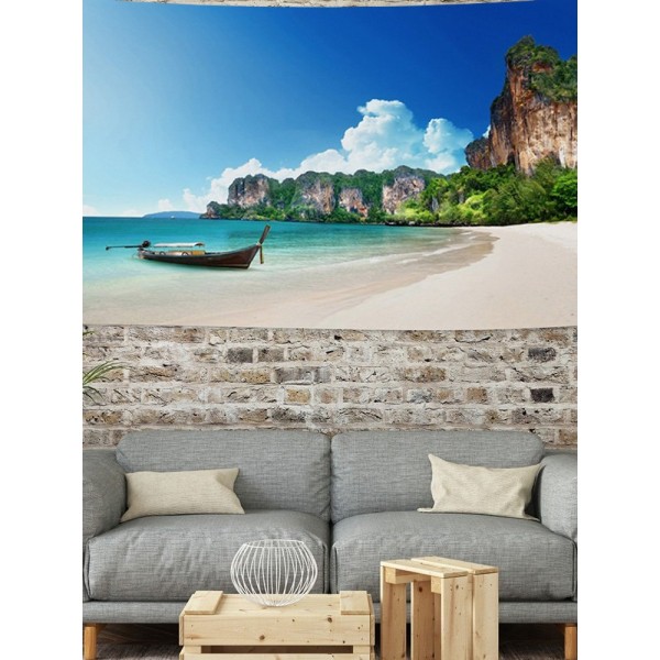 Island Boat  Camp - 145*130cm - Printed Tapestry