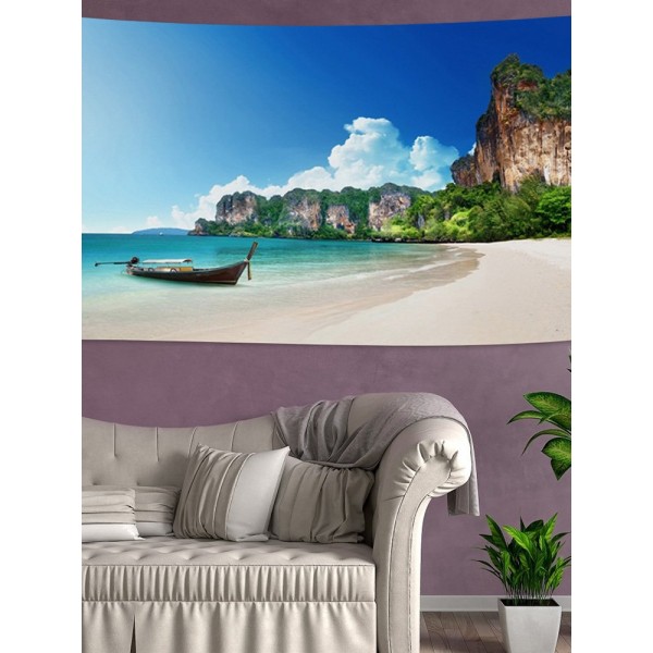 Island Boat  Camp - 145*130cm - Printed Tapestry