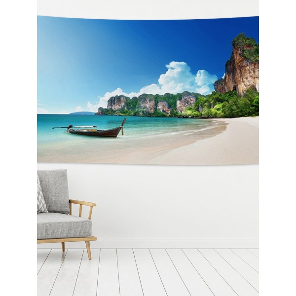 Island Boat  Camp - 145*130cm - Printed Tapestry