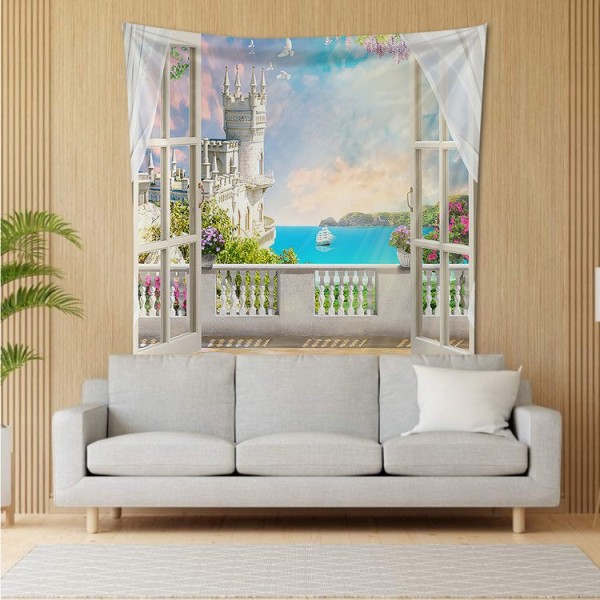 Window Scenery - 145*130cm - Printed Tapestry