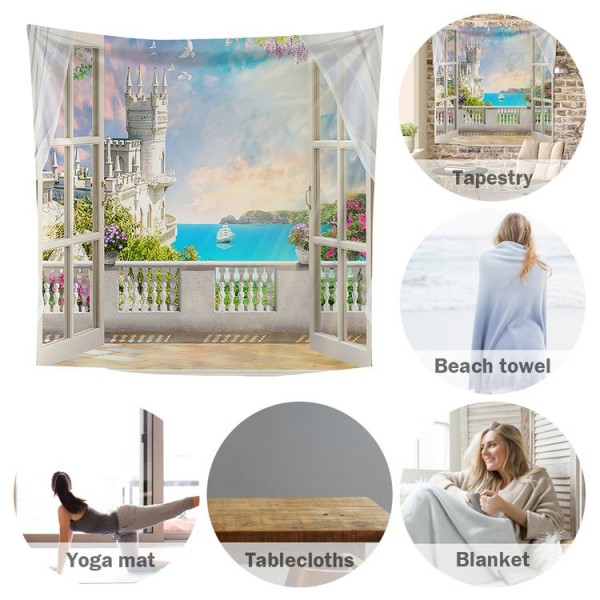 Window Scenery - 145*130cm - Printed Tapestry