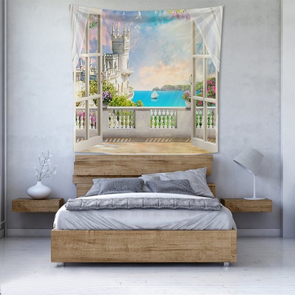 Window Scenery - 145*130cm - Printed Tapestry