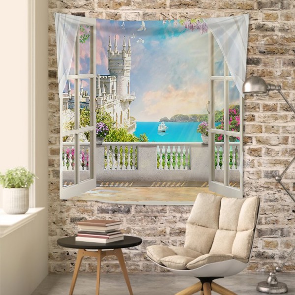Window Scenery - 145*130cm - Printed Tapestry