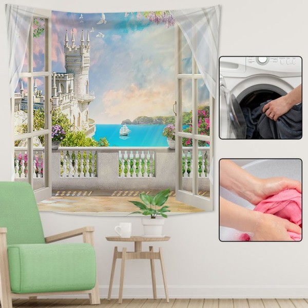 Window Scenery - 145*130cm - Printed Tapestry