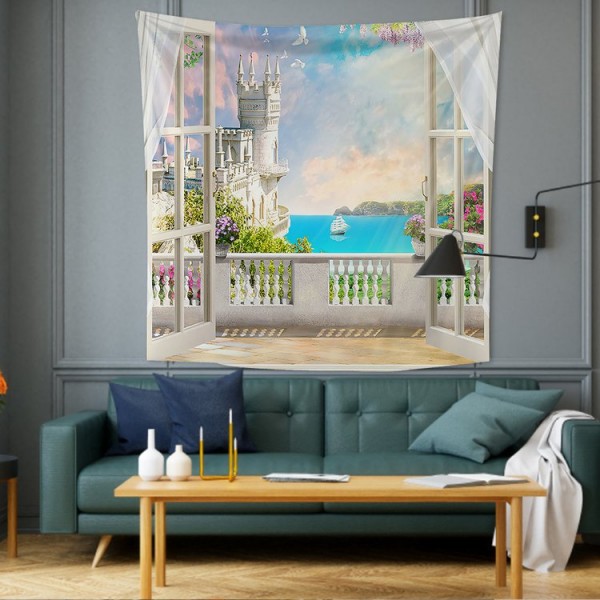 Window Scenery - 145*130cm - Printed Tapestry