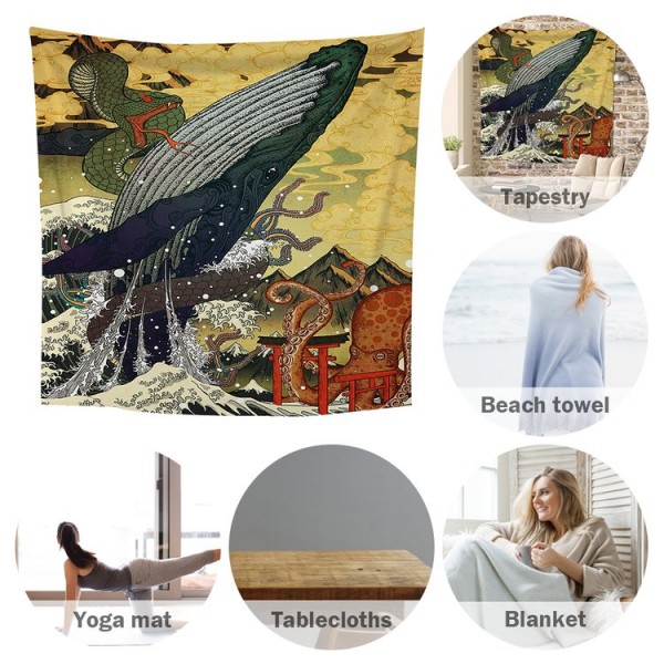 Whale Indian Mandala - 75*100cm - Printed Tapestry