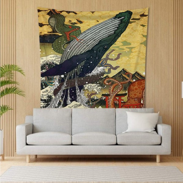 Whale Indian Mandala - 75*100cm - Printed Tapestry