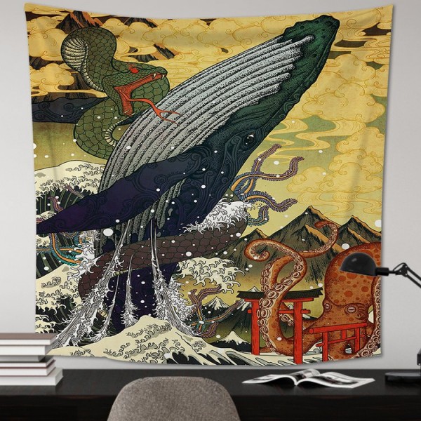 Whale Indian Mandala - 75*100cm - Printed Tapestry
