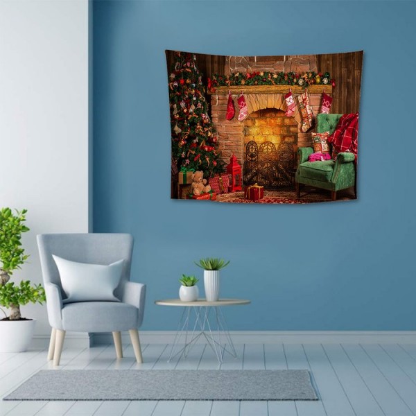 Christmas Fireplace - 100*75cm - Printed Tapestry