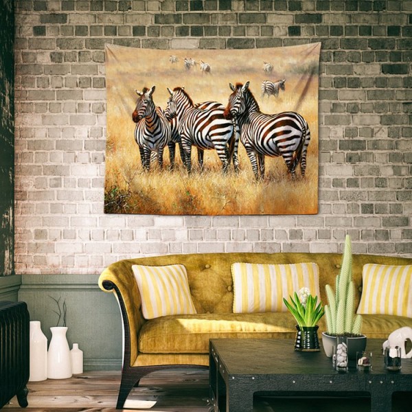 Zebra Herd - 100*75cm - Printed Tapestry