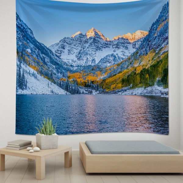 Snow Mountain Lake - 100*75cm - Printed Tapestry