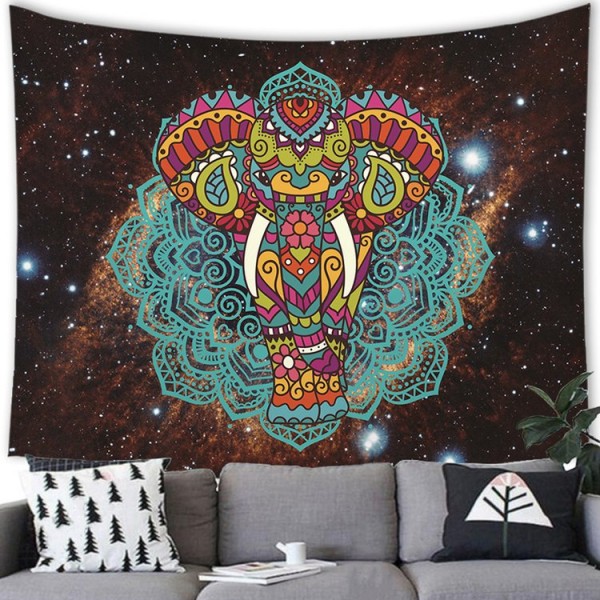 Flower Elephant  Animal - 100*75cm - Printed Tapestry