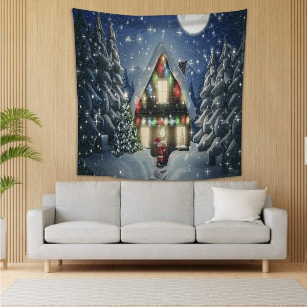 Santa House Christmas - 100*75cm - Printed Tapestry