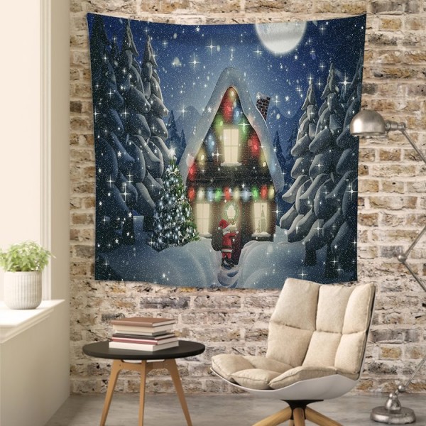 Santa House Christmas - 100*75cm - Printed Tapestry