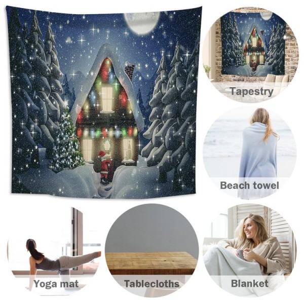 Santa House Christmas - 100*75cm - Printed Tapestry