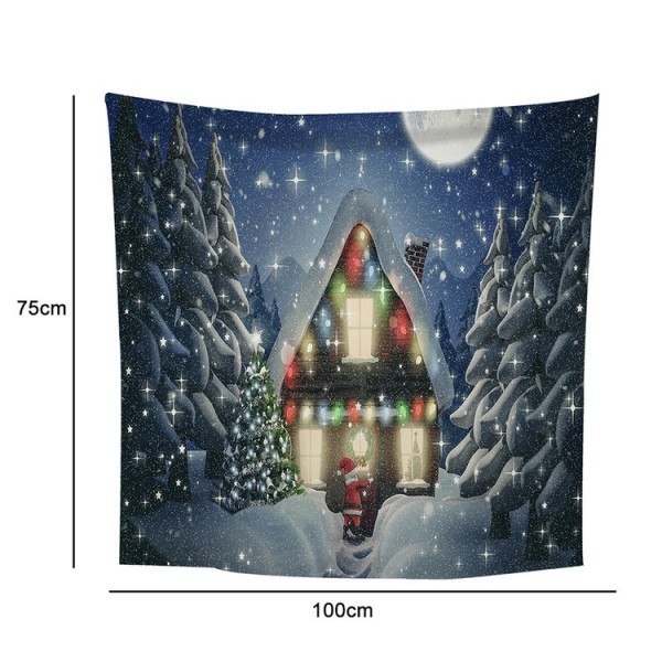 Santa House Christmas - 100*75cm - Printed Tapestry