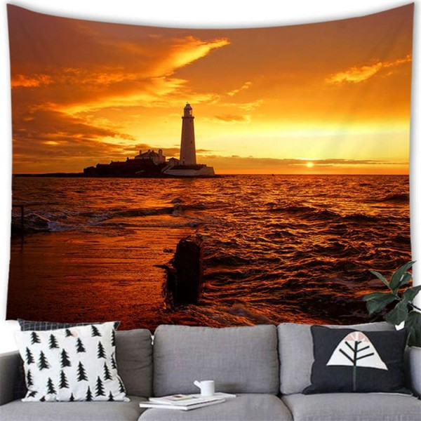 Lighthouse at Dusk - 100*75cm - Printed Tapestry