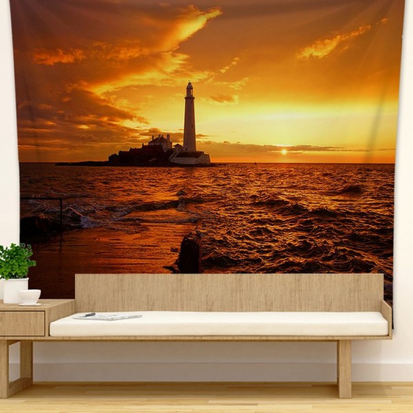 Lighthouse at Dusk - 100*75cm - Printed Tapestry