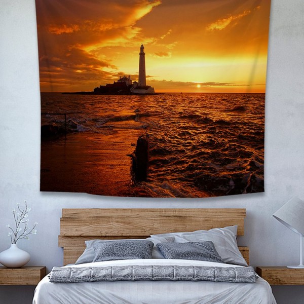 Lighthouse at Dusk - 100*75cm - Printed Tapestry