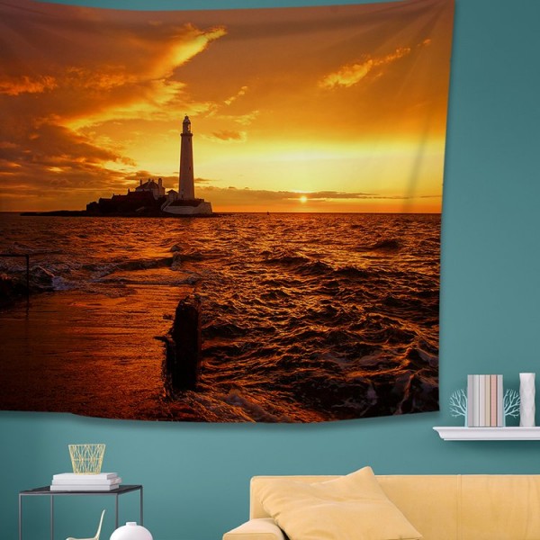 Lighthouse at Dusk - 100*75cm - Printed Tapestry