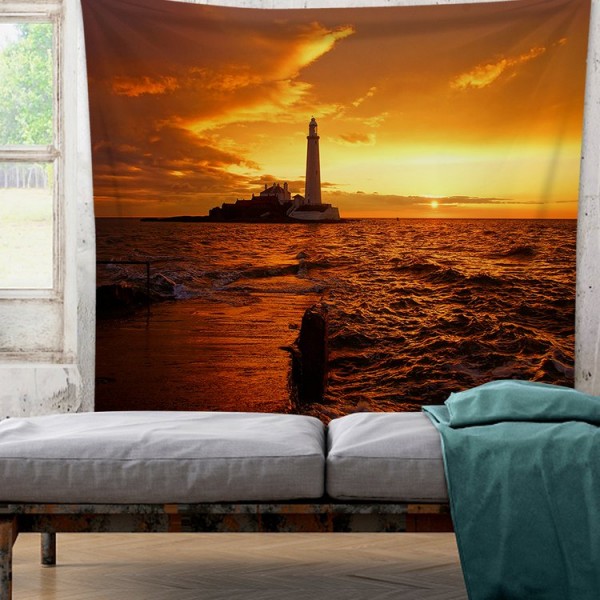Lighthouse at Dusk - 100*75cm - Printed Tapestry