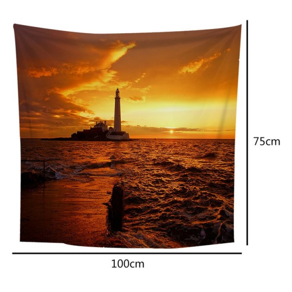 Lighthouse at Dusk - 100*75cm - Printed Tapestry