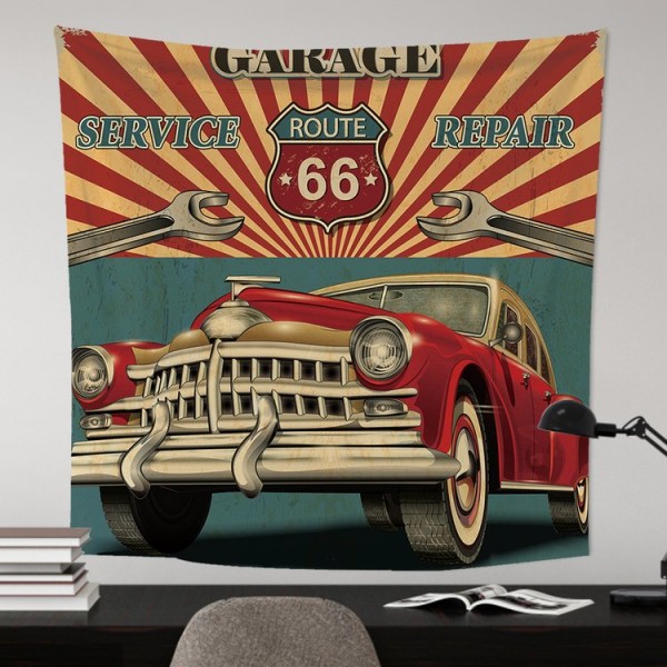 Route 66 Car - 100*75cm - Printed Tapestry
