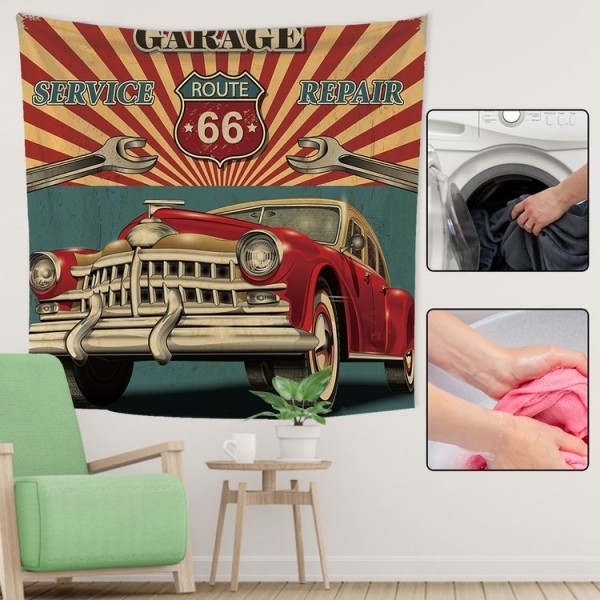 Route 66 Car - 100*75cm - Printed Tapestry