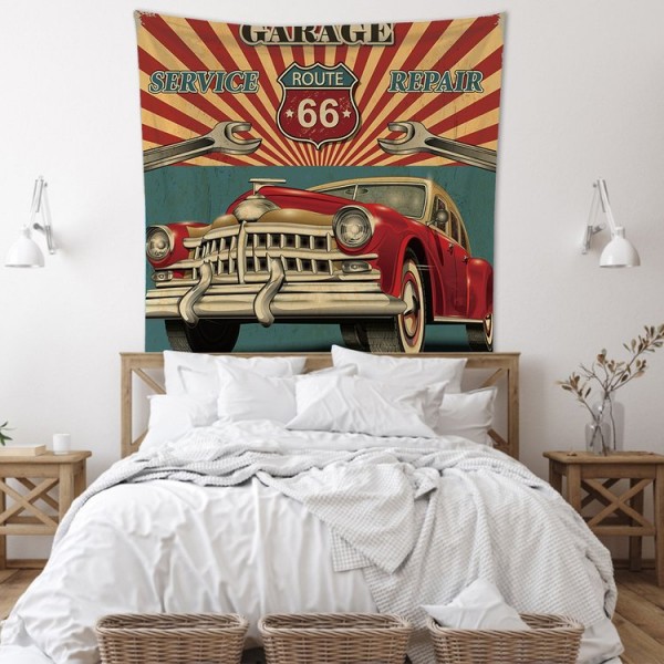 Route 66 Car - 100*75cm - Printed Tapestry