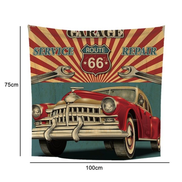 Route 66 Car - 100*75cm - Printed Tapestry