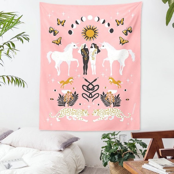 Horse Girl Butterfly - 75*100cm - Printed Tapestry