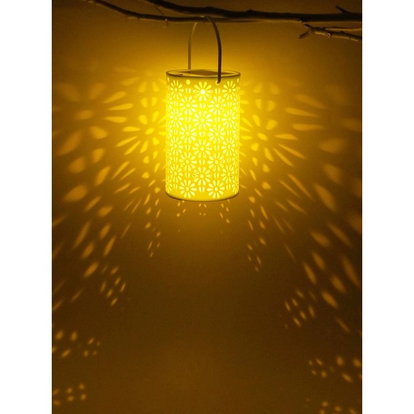 LED Projection Light Lantern Snowflake Hanging Lamp Outdoor Garden Decor