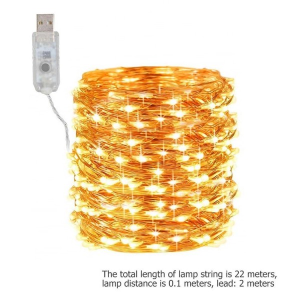 22m 200LED Copper Wire String Light