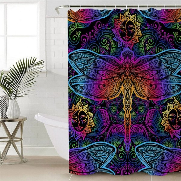 Dragonfly Mandala - Print Shower Curtain