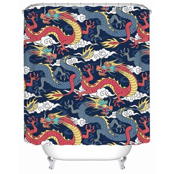 Red Dragon - Print Shower Curtain