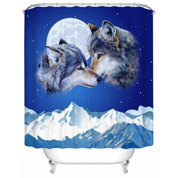 Wolf Couple - Print Shower Curtain