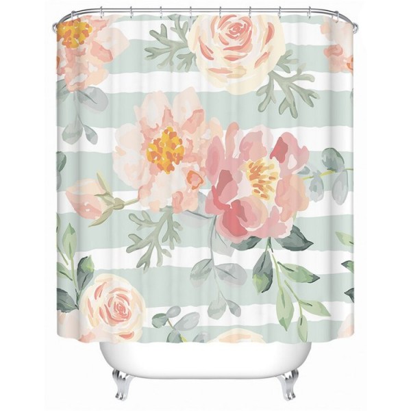 Flowers Leaves - Print Shower Curtain